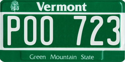 VT license plate POO723
