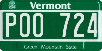 VT license plate POO724