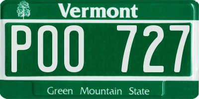 VT license plate POO727