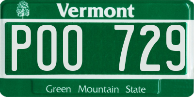 VT license plate POO729