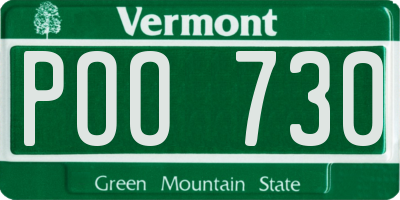 VT license plate POO730