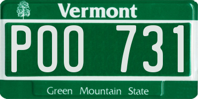 VT license plate POO731