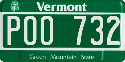 VT license plate POO732