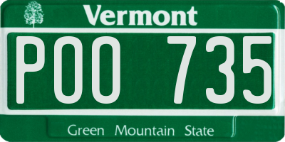 VT license plate POO735