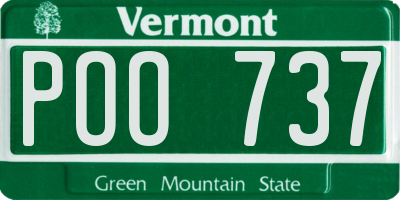 VT license plate POO737