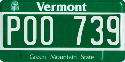 VT license plate POO739