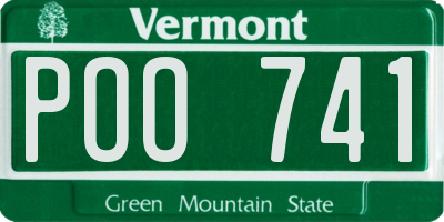 VT license plate POO741
