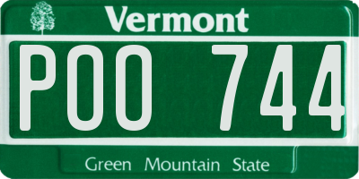 VT license plate POO744