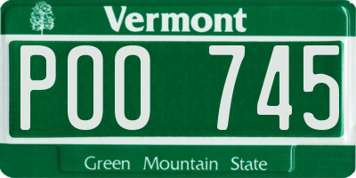 VT license plate POO745