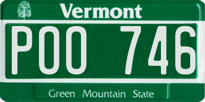 VT license plate POO746