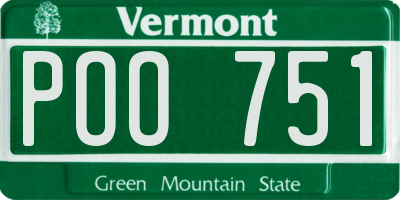 VT license plate POO751