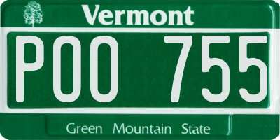 VT license plate POO755