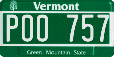 VT license plate POO757