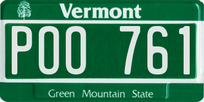 VT license plate POO761