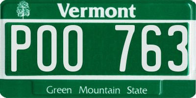 VT license plate POO763