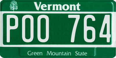 VT license plate POO764