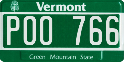 VT license plate POO766