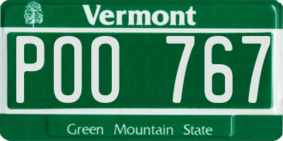 VT license plate POO767