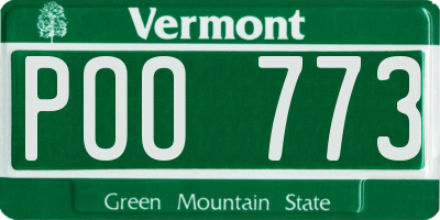 VT license plate POO773