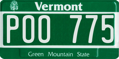VT license plate POO775