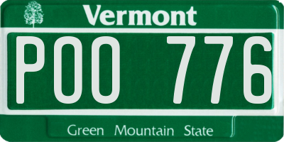 VT license plate POO776