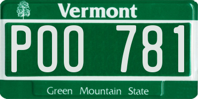 VT license plate POO781
