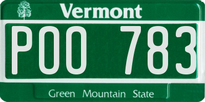 VT license plate POO783