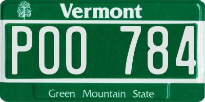 VT license plate POO784