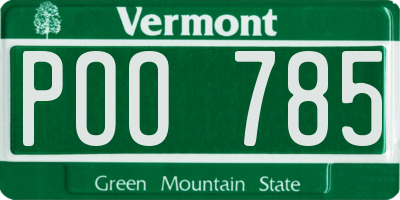 VT license plate POO785
