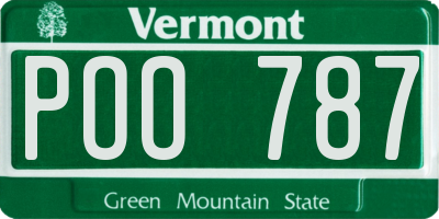 VT license plate POO787