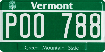 VT license plate POO788