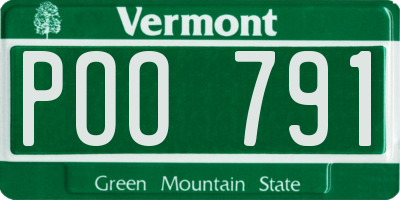 VT license plate POO791