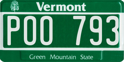 VT license plate POO793
