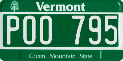 VT license plate POO795