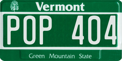 VT license plate POP404