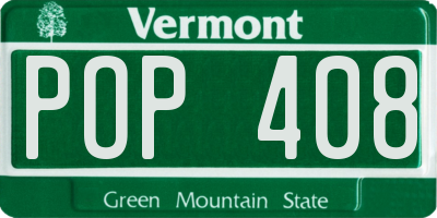 VT license plate POP408