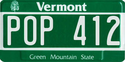 VT license plate POP412