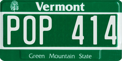 VT license plate POP414