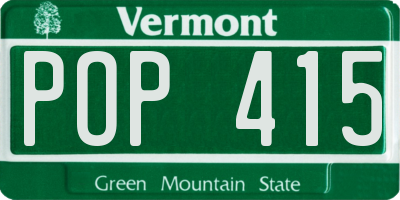 VT license plate POP415