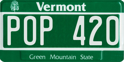 VT license plate POP420