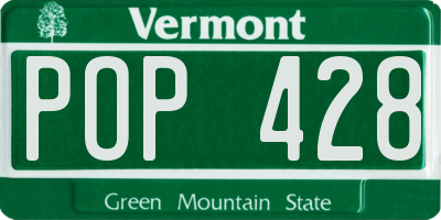 VT license plate POP428