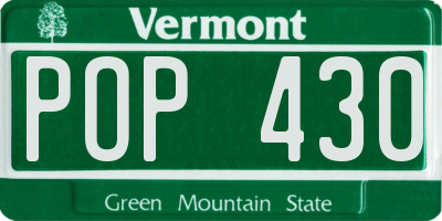 VT license plate POP430