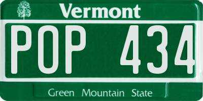 VT license plate POP434