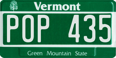 VT license plate POP435