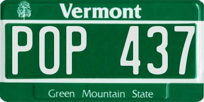 VT license plate POP437
