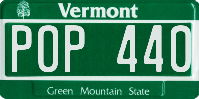 VT license plate POP440
