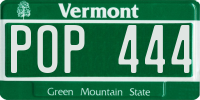VT license plate POP444