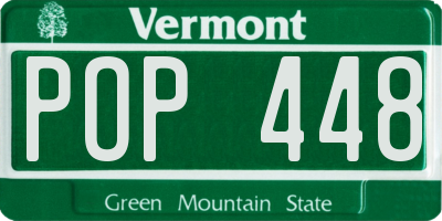 VT license plate POP448