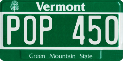 VT license plate POP450