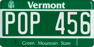 VT license plate POP456